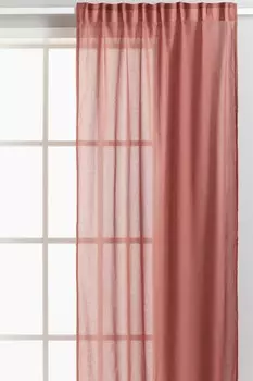 Комплект из 2 нежных многополосных штор H&M, 120x250 см, красный