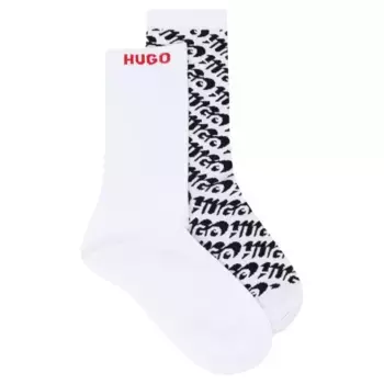 Комплект из 2 носков с логотипом c Hugo, белый