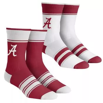 Комплект из 2 носков в несколько полосок Youth Rock Em Alabama Crimson Tide Team Crew Unbranded