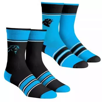 Комплект из 2 носков Youth Rock Em с несколькими полосками Carolina Panthers Team Crew Unbranded