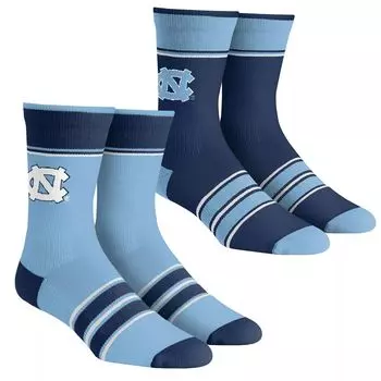Комплект из 2 носков Youth Rock Em Socks North Carolina Tar Heels в несколько полосок Team Crew Unbranded