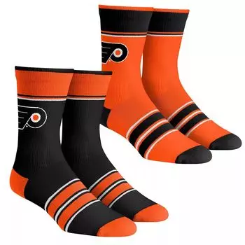 Комплект из 2 носков Youth Rock Em Socks Philadelphia Flyers в несколько полосок Team Crew Unbranded