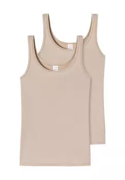 Комплект из 2 одинарных трикотажных жилетов Modal Essentials для женщин SCHIESSER, цвет 410 Sand
