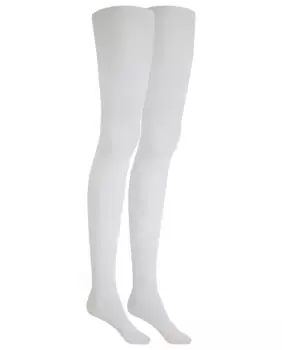 Комплект из 2 однотонных хлопковых колготок Punto Blanco, цвет Crudo