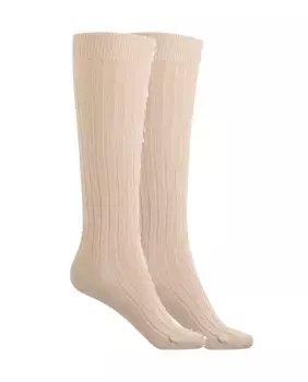 Комплект из 2 пар хлопковых носков в рубчик Punto Blanco, бежевый