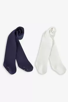 Комплект из 2 пар колготок JoJo Maman Bb с высоким содержанием хлопка Jojo Maman Bb, синий