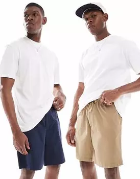Комплект из 2 пар шорт-чиносов Jack & Jones бежевого и темно-синего цветов