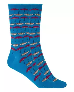 Комплект из 2 пар женских хлопковых носков-зонтиков с закатанными манжетами Punto Blanco, синий