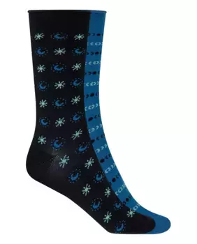 Комплект из 2 пар женских модных хлопковых носков с закатанными манжетами Punto Blanco, синий