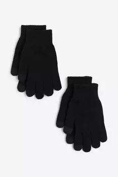 Комплект из 2 перчаток для сенсорного экрана H&M, черный