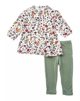 Комплект из 2 платьев и леггинсов Angel Dear, белый