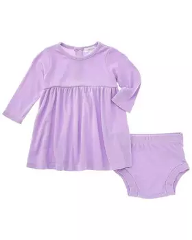 Комплект из 2 платьев-трапеции и подгузников Angel Dear, фиолетовый