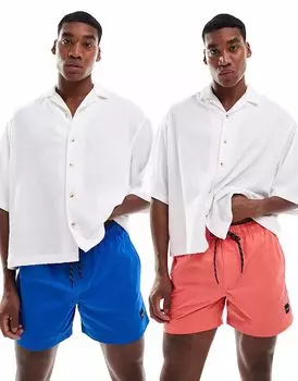 Комплект из 2 плавок Jack & Jones розового и голубого цветов