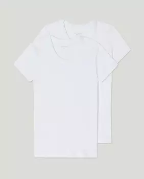 Комплект из 2 плюшевых термофутболок с короткими рукавами Cotton Juice, белый