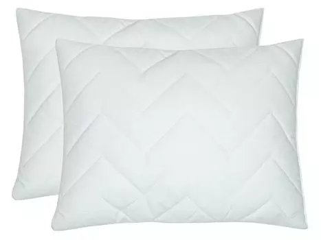 Комплект из 2 подушек, 35х45 см, 150 г полиэстер холлофайбер, белый Zollner