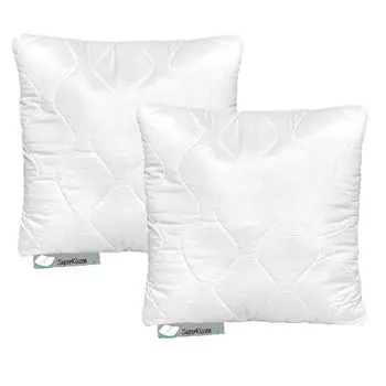 Комплект из 2 подушек из микрофибры 50х50 см с наполнителем из полиэстера - внутренняя подушка моющаяся, подходит для аллергиков - диванные подушки, диванные подушки, декоративные подушки - Medical Sleep белый SuperKissen24.