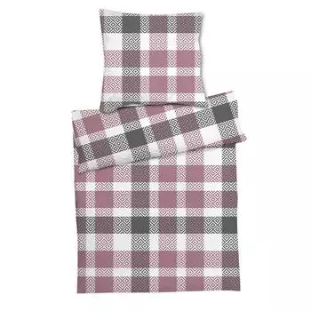 Комплект из 2 постельного белья из хлопчатобумажной ткани из микрофибры на молнии, 135 х 200 см Mojawo, серый