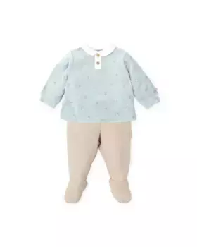 Комплект из 2 предметов для мальчика с ножкой Tutto Piccolo, серый