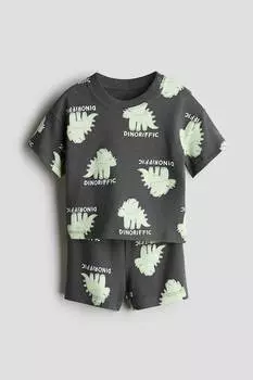 Комплект из 2 предметов: футболка и шорты H&M, мультиколор