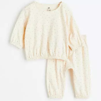 Комплект из 2 предметов H&amp;M Cotton Jersey, бежевый