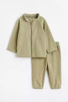 Комплект из 2 предметов из флиса H&amp;M, светло-зеленый хаки