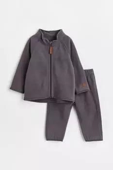 Комплект из 2 предметов из флиса H&amp;M, темно-серый