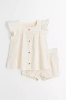 Комплект из 2 предметов из хлопка H&amp;M, натуральный белый