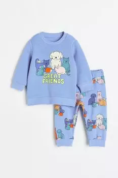 Комплект из 2 предметов из хлопка H&amp;M, синий/великие друзья