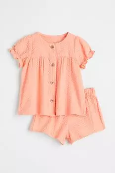 Комплект из 2 предметов из хлопка H&amp;M, светло-оранжевый