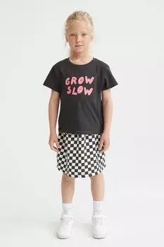 Комплект из 2 предметов из хлопкового джерси H&M Grow Slow, темно-серый
