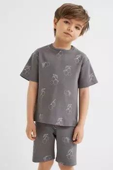 Комплект из 2 предметов из хлопкового трикотажа в рубчик H&amp;M