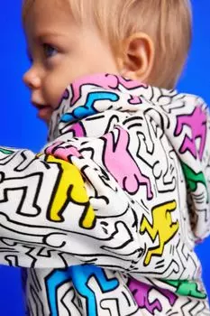Комплект из 2 предметов из толстовки H&amp;M, крем / кит харинг