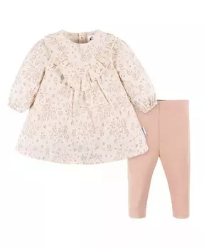 Комплект из 2 предметов: платье и леггинсы для девочек Gerber, желтый