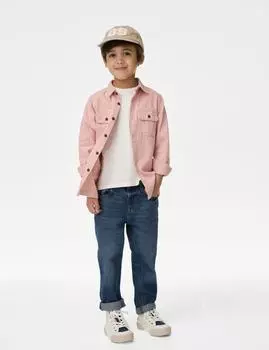 Комплект из 2 предметов: рубашка и футболка из чистого хлопка Marks & Spencer, светло-розовый