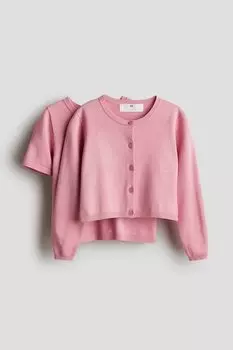 Комплект из 2 предметов: рубашка и кардиган H&M, розовый