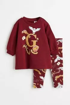 Комплект из 2 предметов с мотивом H&amp;M, темно-красный/гарри поттер
