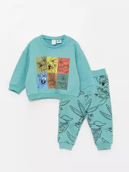 Комплект из 2 предметов: свитшот и спортивный костюм для маленьких мальчиков с круглым вырезом и принтом Bugs Bunny LCW baby