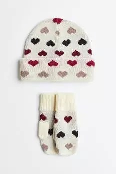 Комплект из 2 предметов жаккардовой вязки. H&amp;M