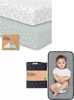 Комплект из 2 простыней для детской кроватки Keababies для мальчиков