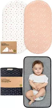 Комплект из 2 простыней для детской люльки Keababies для девочек и мальчиков