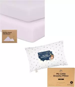Комплект из 2 простыней для кроватки Keababies и мини-подушка для малышей с наволочкой 9X13 — мягкие и дышащие простыни для кроватки для мальчиков и девочек — мягкие хлопковые подушки для сна для малышей