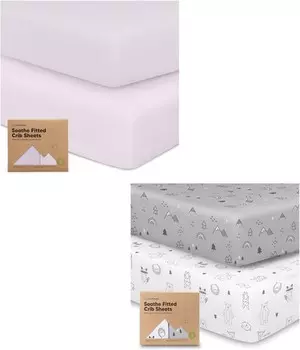 Комплект из 2 простыней для кроватки Keababies для мальчиков и девочек - простыня для кроватки из джерси