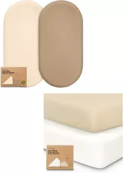 Комплект из 2 простыней для люльки Keababies для девочек и мальчиков и 2 комплекта простыней для детской кроватки для мальчиков и девочек — наматрасники для люльки