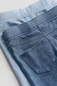 Комплект из 2 расклешенных брюк из джерси H&M, синий
