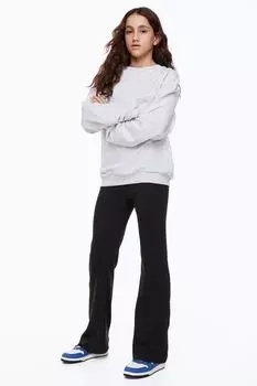 Комплект из 2 расклешенных леггинсов H&M Ribbed, черный