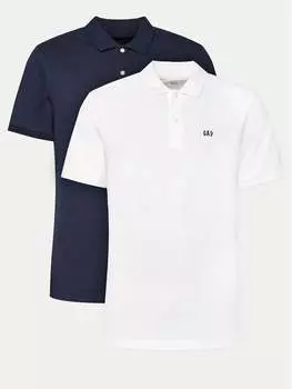 Комплект из 2 рубашек поло стандартного кроя Gap, синий