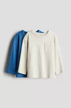 Комплект из 2 рубашек с длинными рукавами H&M, синий
