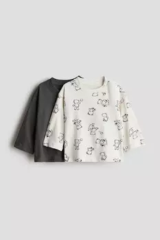 Комплект из 2 рубашек с длинными рукавами H&M, белый