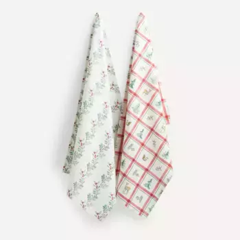 Комплект из 2 салфеток из хлопкового твила Christmas Time El Corte Ingls, разноцветный