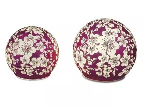 Комплект из 2 шаровых светодиодных ламп FLOWERS D. 10 + 12см розово-белый Formano F24, розовый